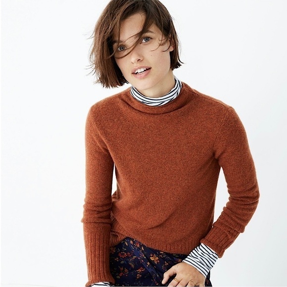 MADEWELL Merino Wool Alpaca Lightweight Fuzzy Knit Rolled Turtleneck Sweater S - Picture 1 of 7